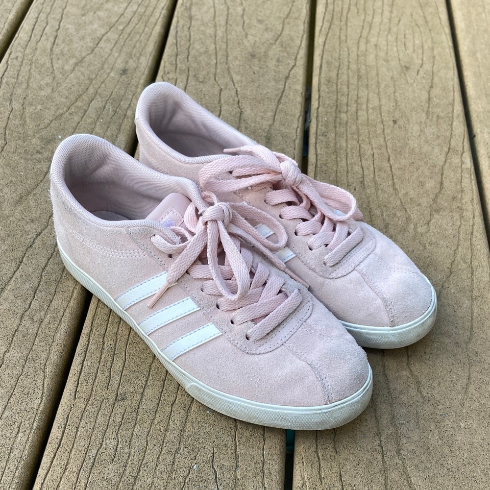 Adidas Suade Women’s Pink and White Sneakers
